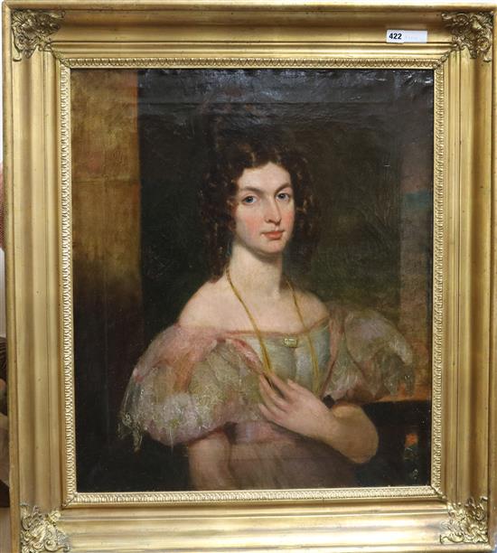 Regency School, c.1812, oil on canvas, Portrait of a lady in an interior, 76 x 65cm